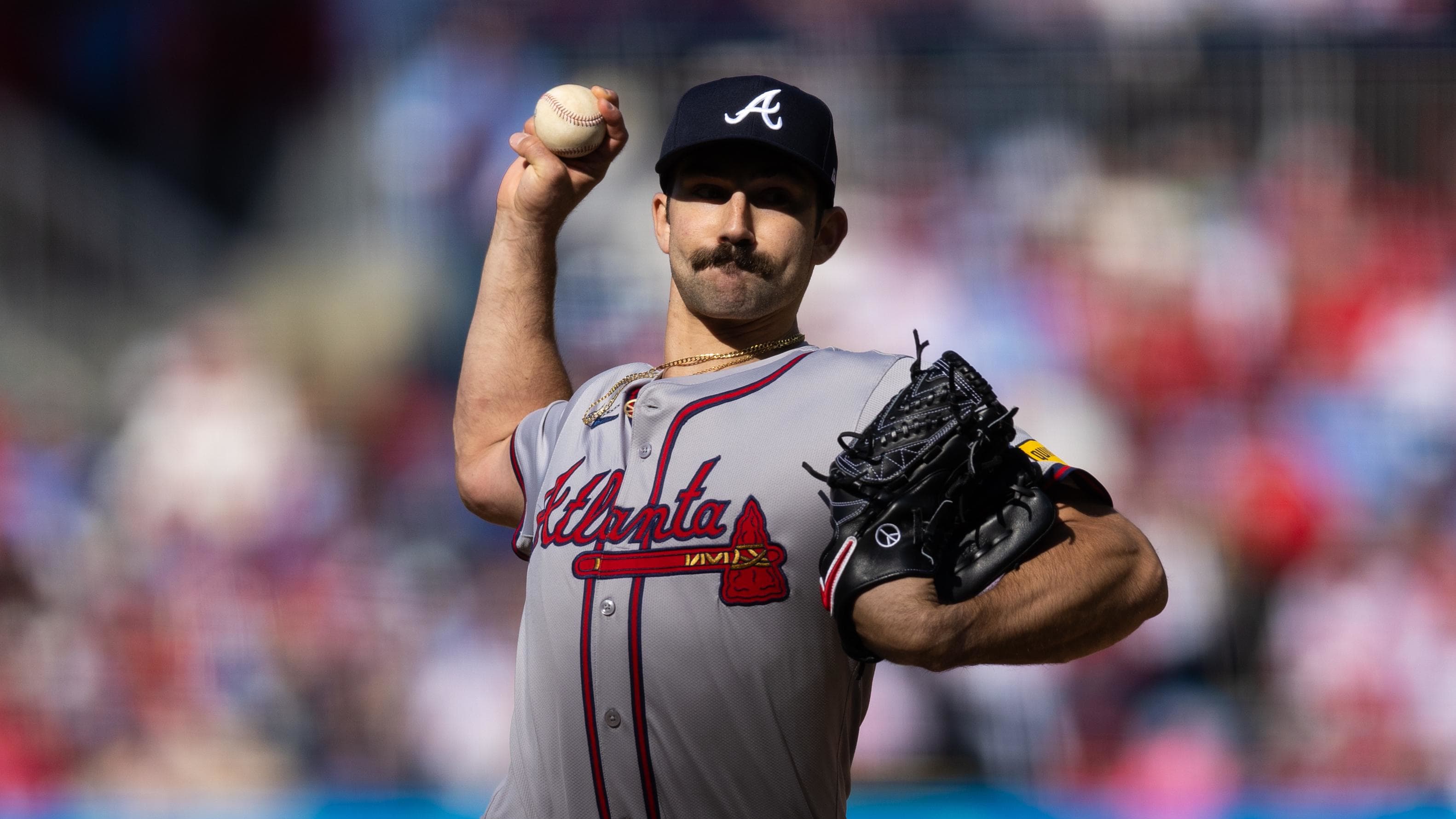 Atlanta Braves starting pitcher Spencer Strider throws a pitch