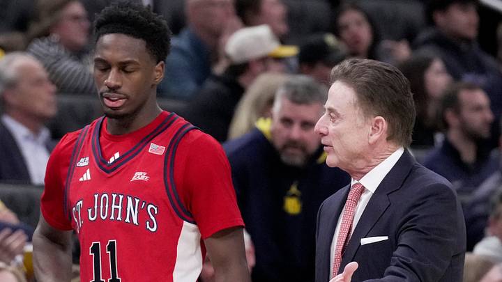 St. John’s head coach Rick Pitino talks to guard Ian Jackson (11) during the second half of their game Wednesday, February 18, 2026 at Fiserv Forum in Milwaukee, Wisconsin. St. John’s beat Marquette 76-70. St. John’s head coach Rick Pitino talks to guard Ian Jackson (11) during the second half of their game Wednesday, February 18, 2026 at Fiserv Forum in Milwaukee, Wisconsin. St. John’s beat Marquette 76-70.