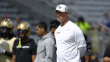 Oct 18, 2025; Orlando, Florida, USA;  Central Florida Knights head coach Scott Frost prior to a game against the West Virginia Mountaineers at Acrisure Bounce House. Mandatory Credit: Russell Lansford-Imagn Images