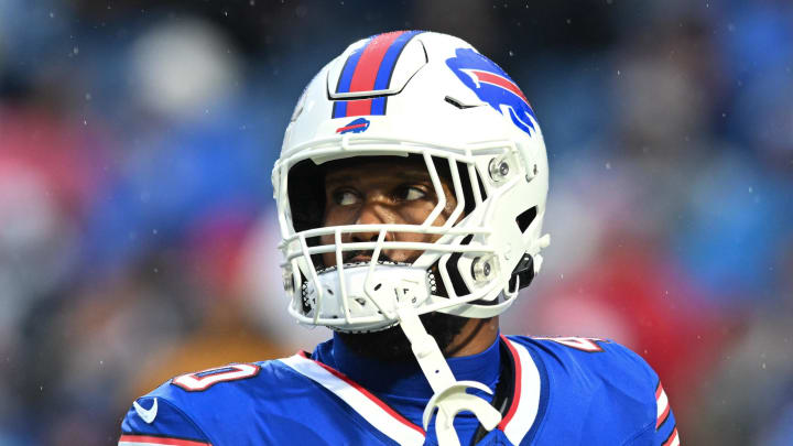 Dec 17, 2023; Orchard Park, NY;  Buffalo Bills linebacker Von Miller (40) warms up before a game against the Dallas Cowboys at Highmark Stadium. 