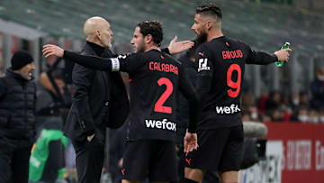 Stefano Pioli, Davide Calabria e Olivier Giroud