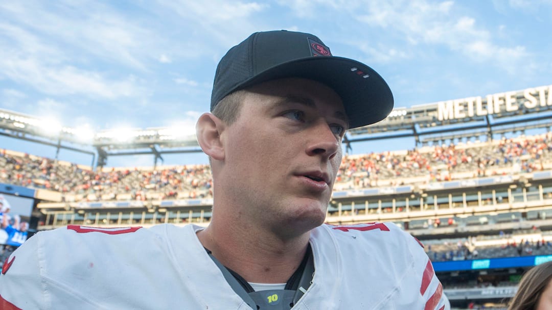 San Francisco 49ers quarterback Mac Jones (10) San Francisco 49ers quarterback Mac Jones (10)