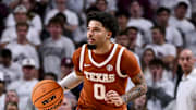 Texas Longhorns guard Jordan Pope against the Texas A&M Aggies at Reed Arena.