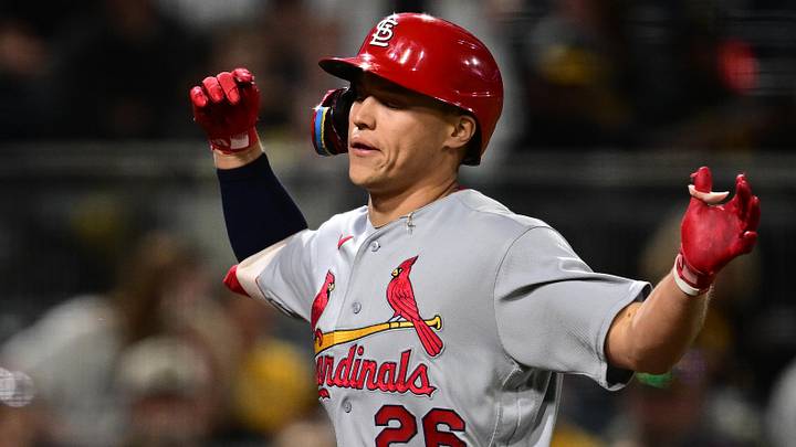 Apr 27, 2026; Pittsburgh, Pennsylvania, USA; St. Louis Cardinals shortstop JJ Wetherholt (26) runs the bases after hitting a solo home run against the Pittsburgh Pirates  during the ninth inning at PNC Park. Mandatory Credit: David Dermer-Imagn Images
