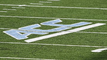 Dec 5, 2020; Chapel Hill, North Carolina, USA; A view of the field with the ACC logo in the second quarter at Kenan Memorial Stadium. Mandatory Credit: Bob Donnan-Imagn Images