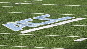 Dec 5, 2020; Chapel Hill, North Carolina, USA; A view of the field with the ACC logo in the second quarter at Kenan Memorial Stadium. Mandatory Credit: Bob Donnan-Imagn Images