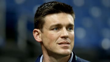 Oct 7, 2021; St. Petersburg, Florida, USA; Tampa Bay Rays general manager Erik Neander before game one of the 2021 ALDS at Tropicana Field. 