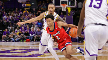 Nov 15, 2021; Baton Rouge, Louisiana, USA;   Liberty Flames guard Darius McGhee (2)