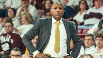 Missouri Tigers head coach Dennis Gates watches his team from the sideline in a game against the Texas A&M Aggies this season.