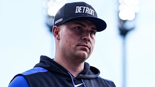 Detroit Tigers pitcher Tarik Skubal (29) walks into the dugout before the game against the Kansas City Royals at Comerica Park in Detroit on Friday, August 22, 2025.