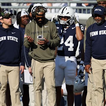 Penn State Nittany Lions head coach Terry Smith looks on from the sideline during the second quarter against the Indiana Hoosiers at Beaver Stadium. 