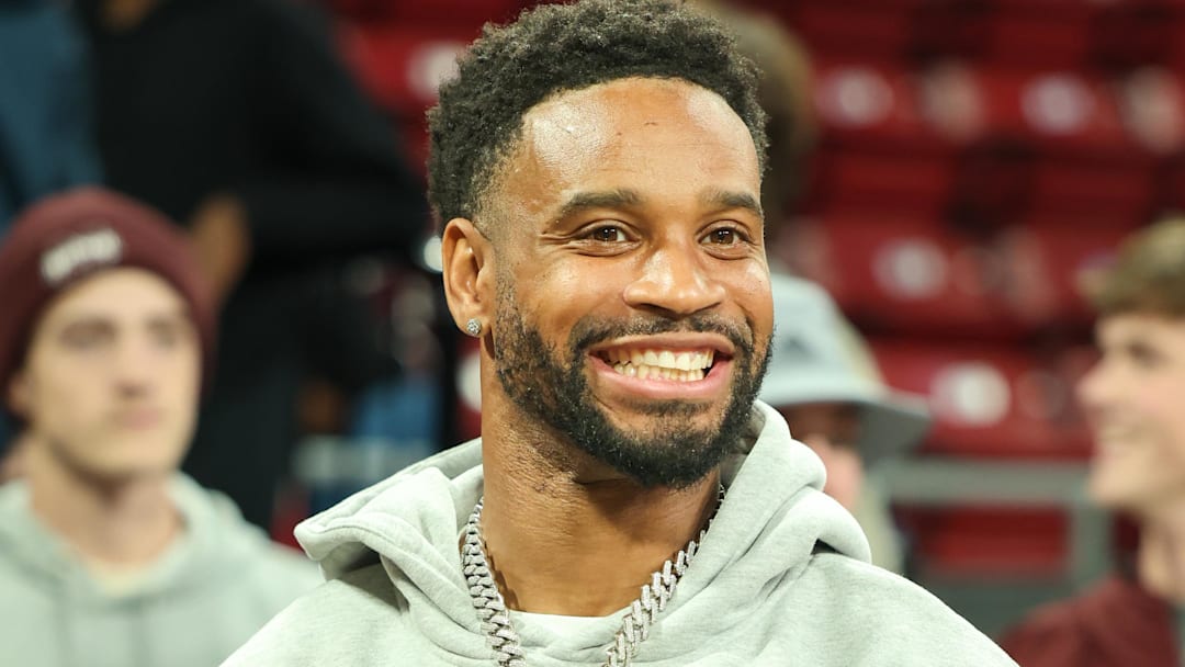 Feb 11, 2025; Starkville, Mississippi, USA; Super Bowl Champion Darius Slay Jr. of the Philadelphia Eagles seen at the game between the Florida Gators and Mississippi State Bulldogs at Humphrey Coliseum.