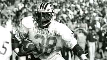 Nov 1, 1980; Athens, GA, USA; FILE PHOTO; South Carolina Gamecocks running back George Rogers in action against the Georgia Bulldogs at Sanford Stadium. The Bulldogs defeated the Gamecocks 13-10. 