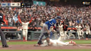 Heliot Ramos slides in after a walk-off, little league home run