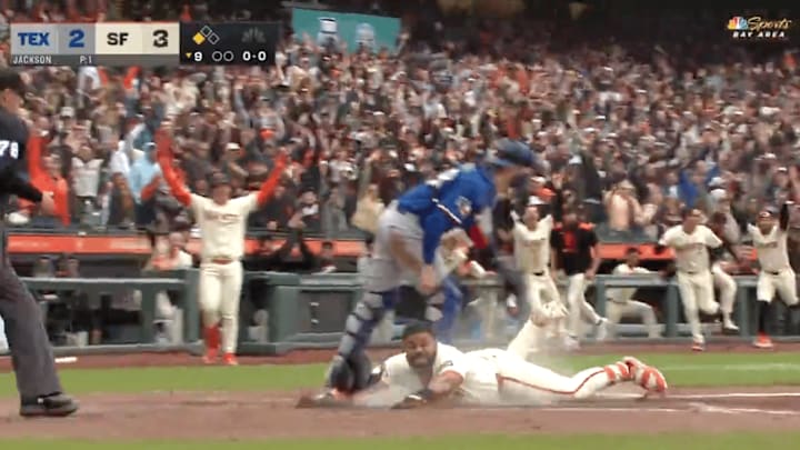 Heliot Ramos slides in after a walk-off, little league home run Heliot Ramos slides in after a walk-off, little league home run