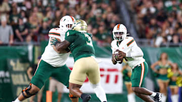 Quarterback Cam Ward, the first overall pick in the NFL draft, torched USF for 404 yards and three touchdowns in Miami's 50-15 win last season.