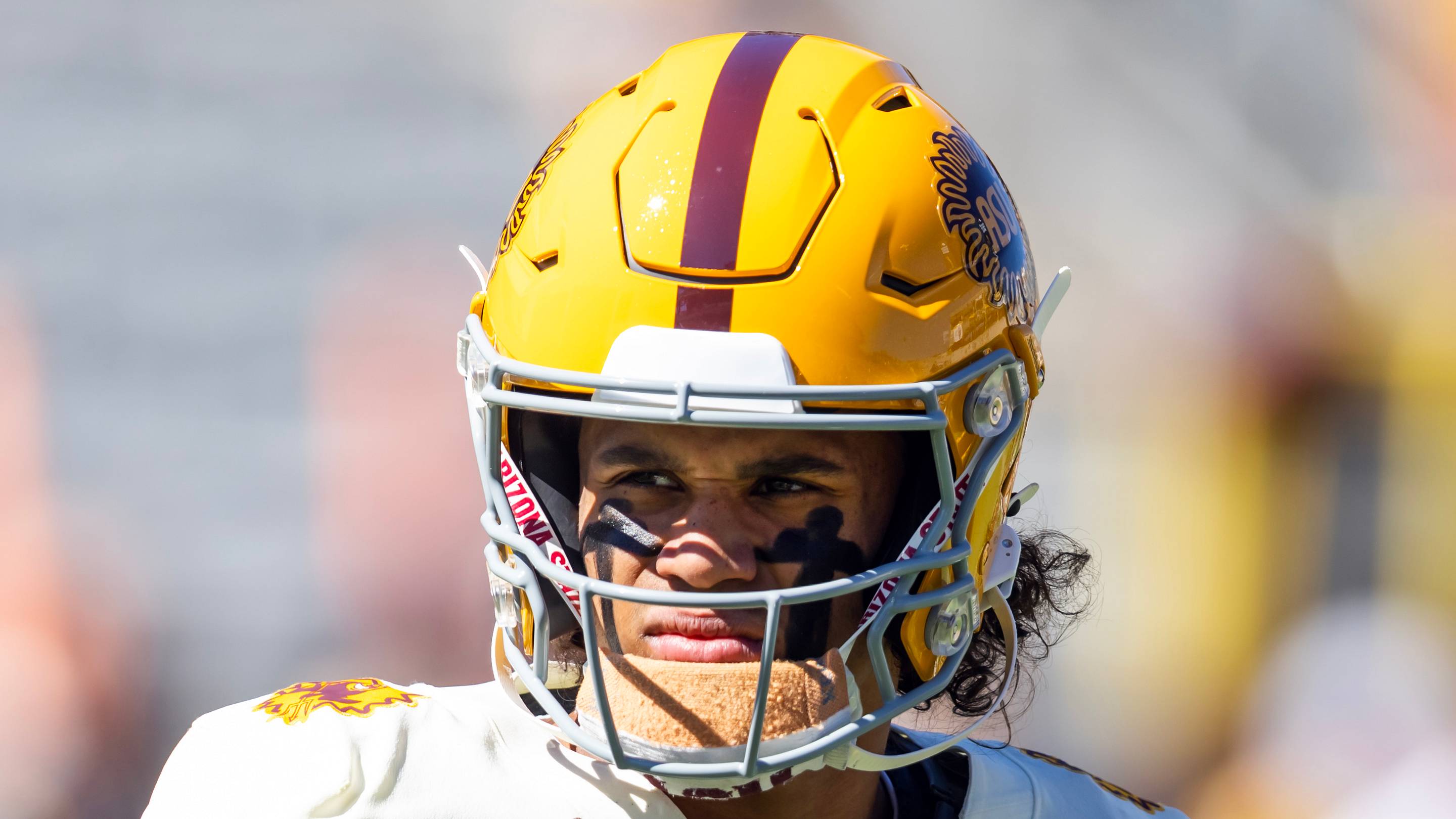 Oct 18, 2025; Tempe, Arizona, USA; Arizona State Sun Devils wide receiver Jordyn Tyson (0) against the Texas Tech Red Raiders at Mountain America Stadium. Mandatory Credit: Mark J. Rebilas-Imagn Images