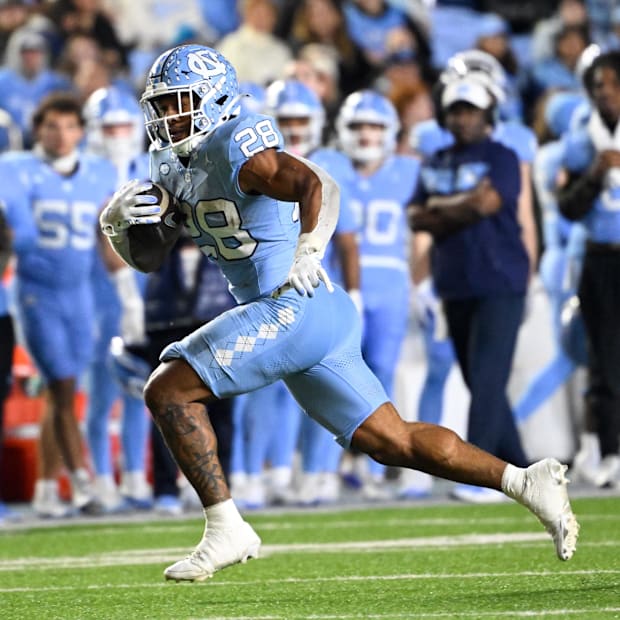 North Carolina running back Omarion Hampton