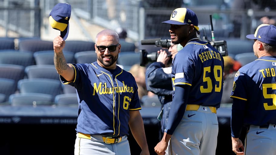 Brewers pitcher Nestor Cortes could be available at the MLB trade deadline, and the Yankees could look to reunite with the lefty. | Brad Penner-Imagn Images