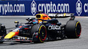 May 3, 2024; Miami Gardens, Florida, USA; Red Bull Racing driver Max Verstappen (1) races into turn one during F1 practice at Miami International Autodrome. Mandatory Credit: John David Mercer-Imagn Images