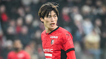 February 2, 2025, Rennes, France, France: Kyogo FURUHASHI of Rennes during the Ligue 1 match between Stade Rennais (Rennes) and Racing Club de Strasbourg at Roazhon Park on February 02, 2025 in Rennes, France. Rennes France - ZUMAm308 20250202_zsp_m308_007 Copyright: xMatthieuxMirvillex