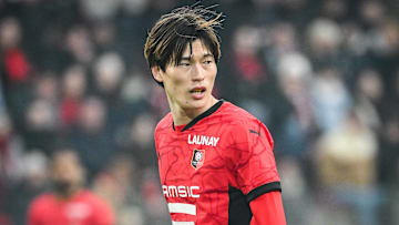 February 2, 2025, Rennes, France, France: Kyogo FURUHASHI of Rennes during the Ligue 1 match between Stade Rennais (Rennes) and Racing Club de Strasbourg at Roazhon Park on February 02, 2025 in Rennes, France. Rennes France - ZUMAm308 20250202_zsp_m308_007 Copyright: xMatthieuxMirvillex