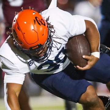 The First Baptist Academy Lions compete against the Benjamin Buccaneers in the Class 1A regional semifinal at First Baptist Academy in Naples on Friday, Nov. 22, 2024. FBA won 34-20.
