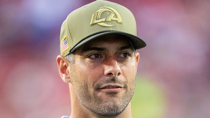 Los Angeles Rams quarterback Jimmy Garoppolo (11). Mandatory Credit: Kyle Terada-Imagn Images