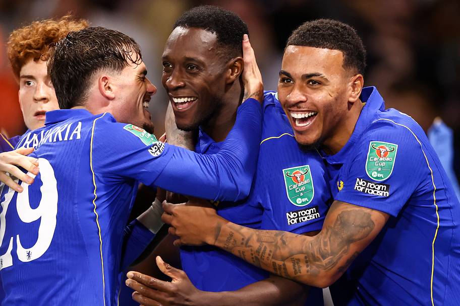 Chelsea players celebrating