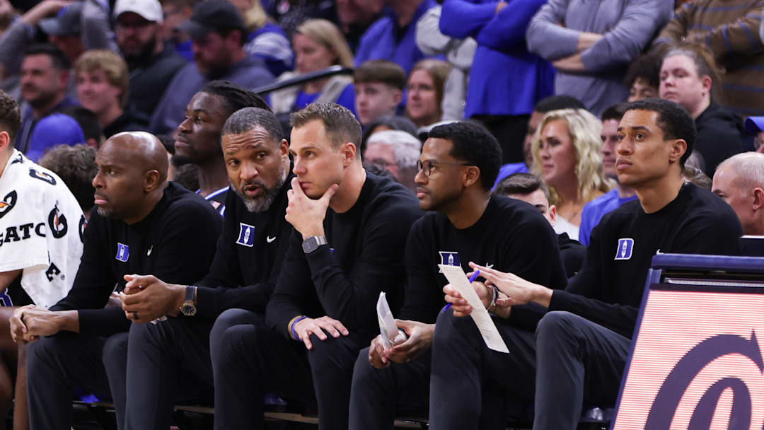 Duke Blue Devils v Virginia Cavaliers; Duke basketball coaching staff