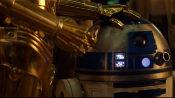 R2-D2 with C-3PO (Anthony Daniels) in STAR WARS: THE RISE OF SKYWALKER