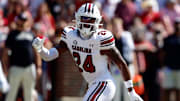 Oct 12, 2024; Tuscaloosa, Alabama, USA;  South Carolina Gamecocks defensive back Jalon Kilgore (24) during the second half at Bryant-Denny Stadium. Mandatory Credit: Butch Dill-Imagn Images