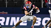 Jan 30, 2025; Arlington, TX, USA; East wide receiver Efton Chism of Eastern Washington (81) runs with the ball during the first half against the West at AT&T Stadium. 