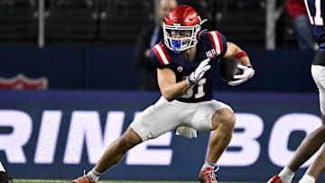 East wide receiver Efton Chism of Eastern Washington (81) runs with the ball during the first half against the West at AT&T Stadium