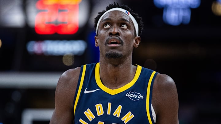 Indiana Pacers forward Pascal Siakam (43) in the second half against the Atlanta Hawks at Gainbridge Fieldhouse.