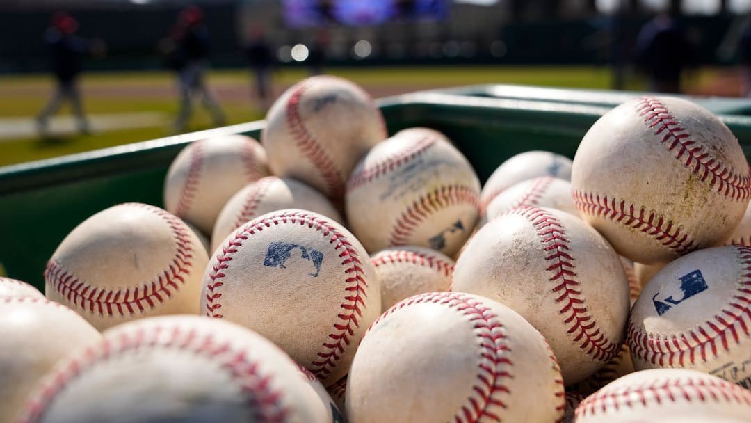 Mar 29, 2023; Columbus, Ohio, USA;  A bucket of baseballs sits beside the field during Columbus Clippers practice at Huntington Park. The team   s first game is Friday at Iowa, and they   ll open their home season April 4 against Charlotte. Mandatory Credit: Adam Cairns-The Columbus Dispatch

Baseball Ceb Clippers What S New
