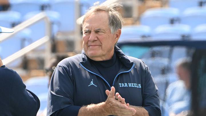 Sep 12, 2026; Chapel Hill, North Carolina, USA; North Carolina Tar Heels head coach Bill Belichick on the field before the game at Kenan Stadium. Mandatory Credit: Bob Donnan-Imagn Images