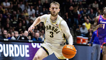 Purdue Boilermakers guard Braden Smith (3) dribbles the ball  