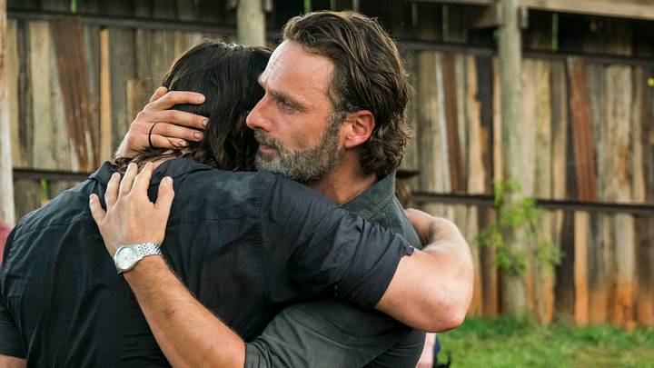 Andrew Lincoln as Rick Grimes, Norman Reedus as Daryl Dixon - The Walking Dead _ Season 7 Episode 8 