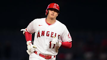 Sep 21, 2021; Anaheim, California, USA; Los Angeles Angels designated hitter Shohei Ohtani (17)