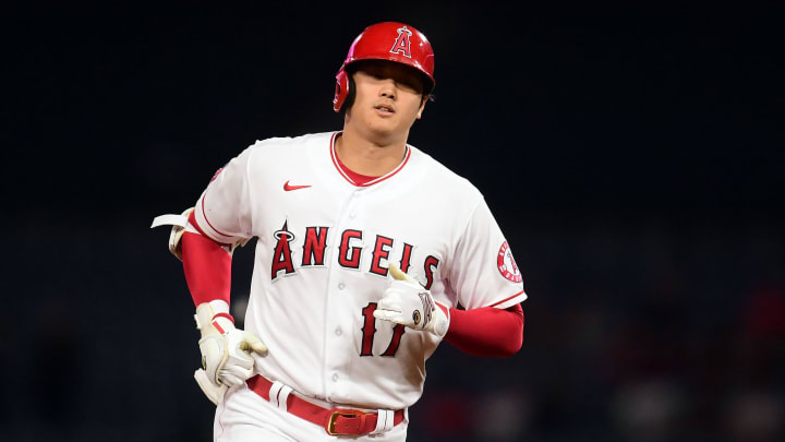 Sep 21, 2021; Anaheim, California, USA; Los Angeles Angels designated hitter Shohei Ohtani (17)