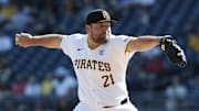 Pittsburgh Pirates relief pitcher David Bednar (51) pitches against the Kansas City Royals during the eighth inning at PNC Park. 