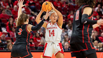Nebraska guard Callin Hake looks for a teammate against Illinois State.