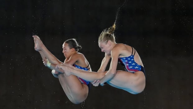 Indiana's Jennifer Parratto, left, competes for the United States in the Olympics.