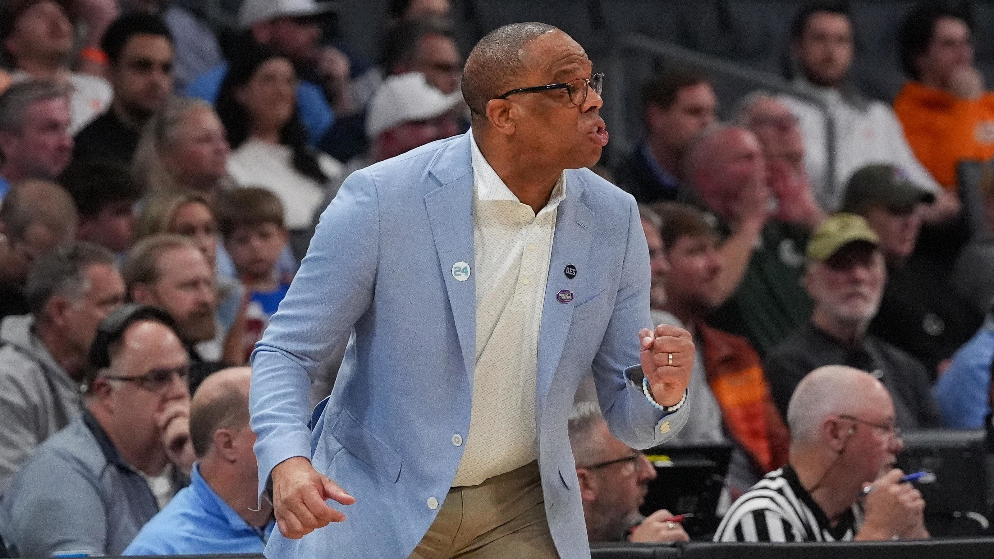 UNC basketball head coach Hubert Davis