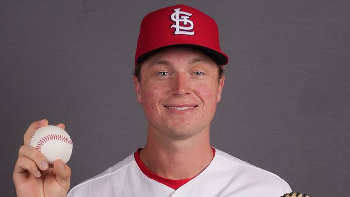 Feb 17, 2026; Jupiter, FL, USA;  St. Louis Cardinals pitcher Tekoah Roby (38). Mandatory Credit: Jim Rassol-Imagn Images