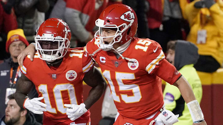 Former Kansas City Chiefs wide receiver Tyreek Hill had nothing but good things to say about Patrick Mahomes ahead of the Super Bowl. Former Kansas City Chiefs wide receiver Tyreek Hill had nothing but good things to say about Patrick Mahomes ahead of the Super Bowl.
