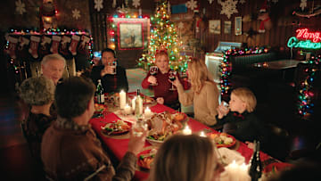 Virgin River. (L to R) Tom Butler as Sam, Martin Henderson as Jack Sheridan, Alexandra Breckenridge as Mel Monroe, Ezra Wilson as Theo in episode 512 of Virgin River