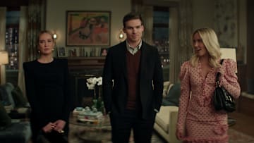 You. (L to R) Anna Camp as Reagan Lockwood, Pete Ploszek as Harrison, Anna Camp as Maddie Lockwood in episode 502 of You. Cr. Courtesy of Netflix © 2025