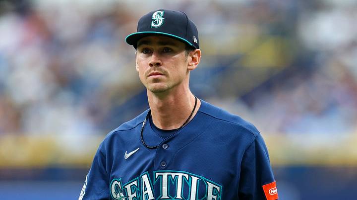 St. Petersburg, Florida, USA; Seattle Mariners starting pitcher Emerson Hancock (26) walks off the field after pitching against the against the Tampa Bay Rays in the first inning  at Tropicana Field. Mandatory Credit: Nathan Ray Seebeck-Imagn Images